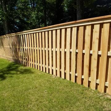 wood shadow box fence 